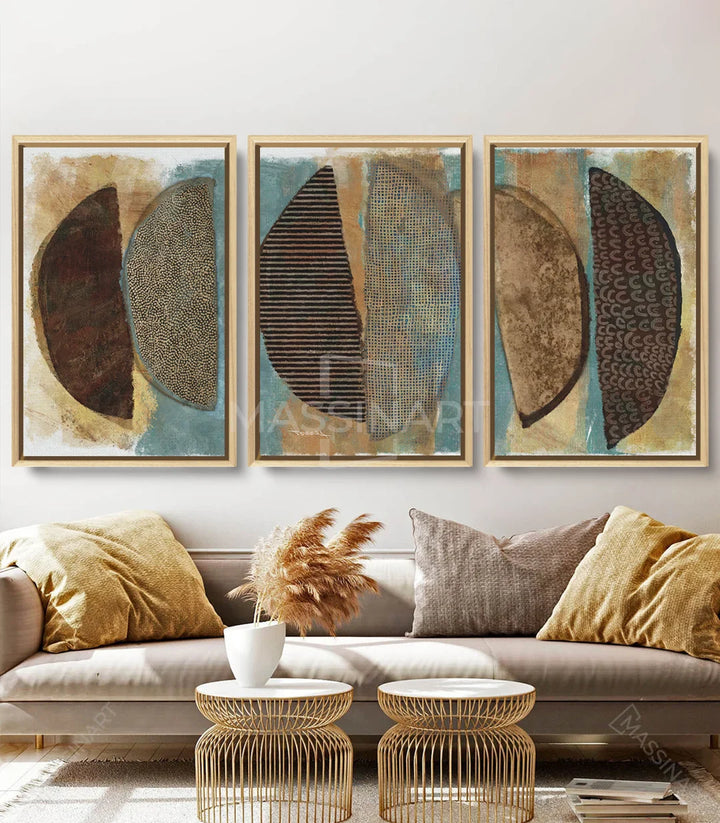 Tableau Boho triptyque Massinart — décoration intérieur minimaliste et contemporaine