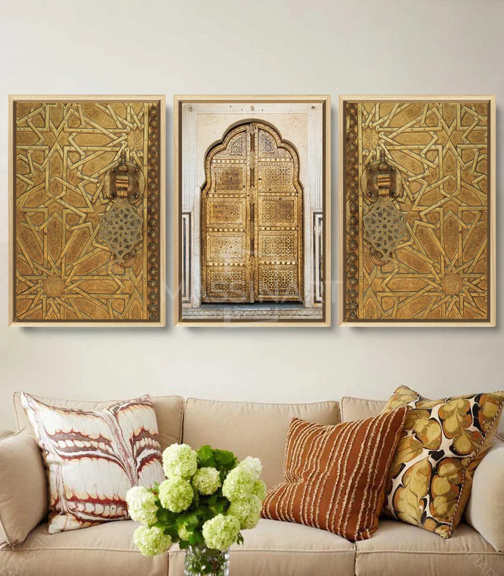 Tableau motifs géométriques dorés Massinart — panneau droit