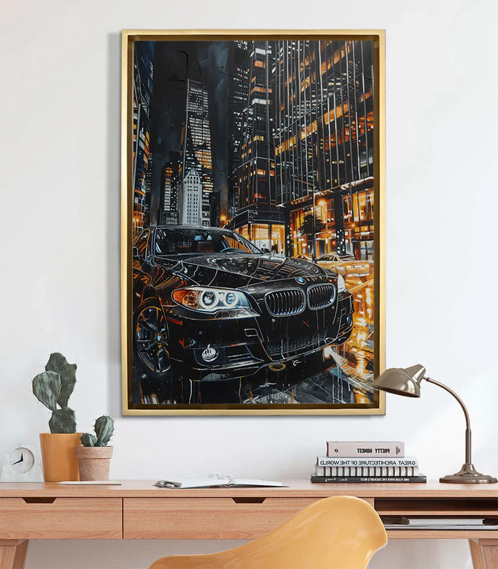 Tableau City Gleam mis en situation bureau décoration murale Massinart