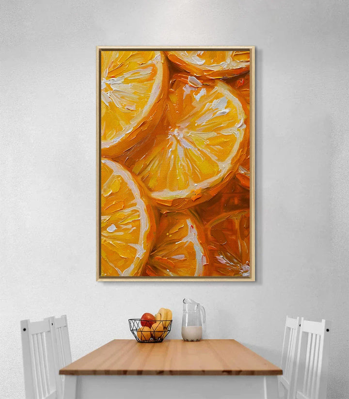 Tableau Citrus Flow mis en situation décoration intérieur mur blanc Massinart