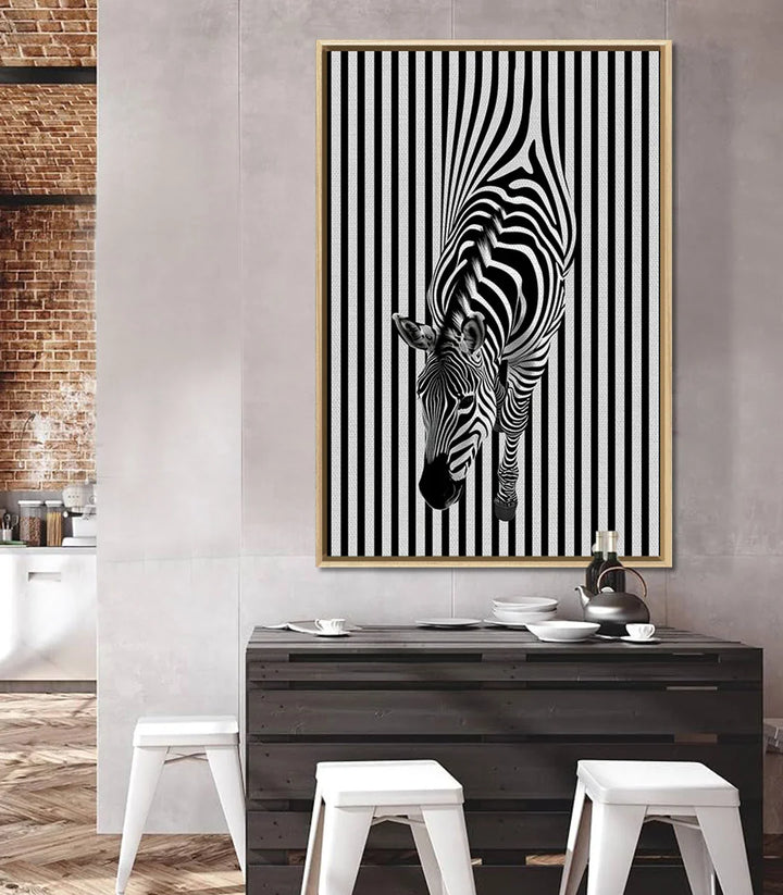 Décoration intérieur contemporain — Tableau zèbre optique vertical Massinart