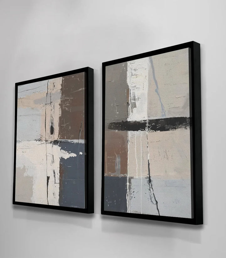 Diptyque abstrait minimaliste décoration intérieur épuré, Massinart