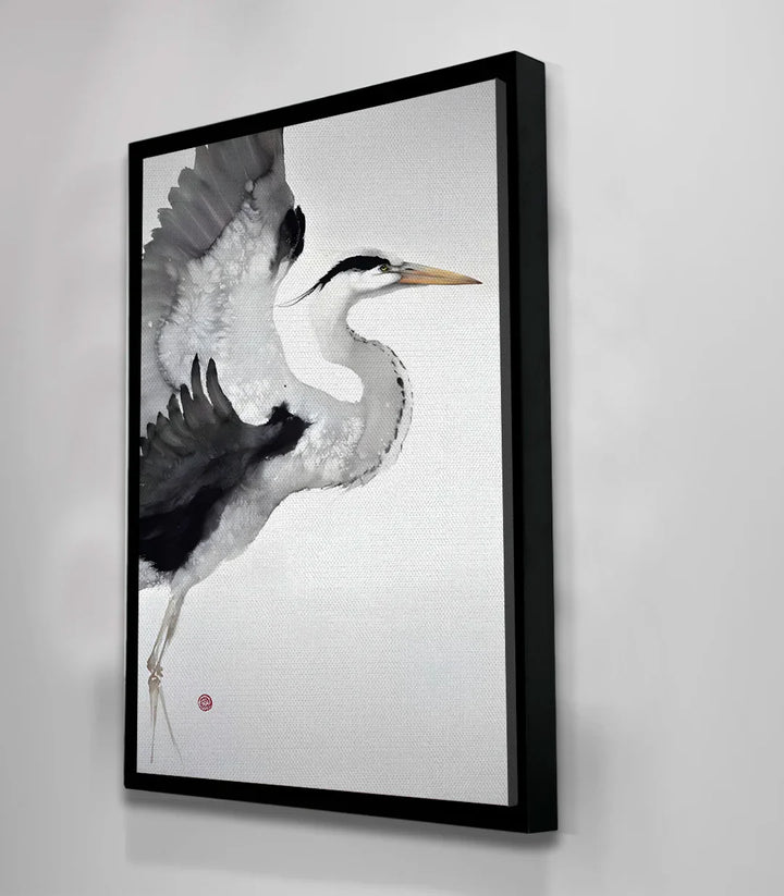Oiseau aquatique minimaliste décoration mur salon Massinart
