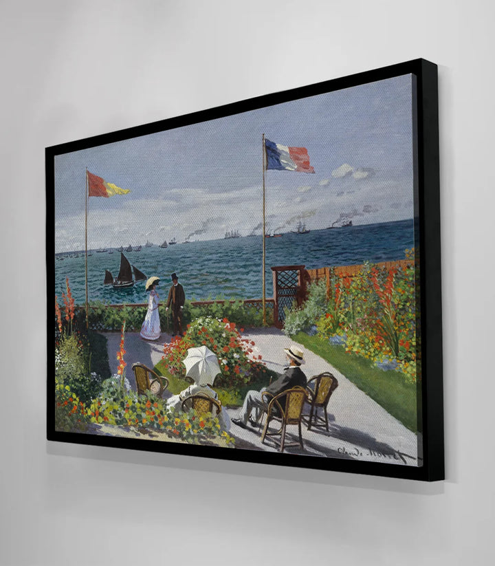 Tableau Jardin à Sainte-Adresse Monet en mise en situation décoration salon lumineux Massinart