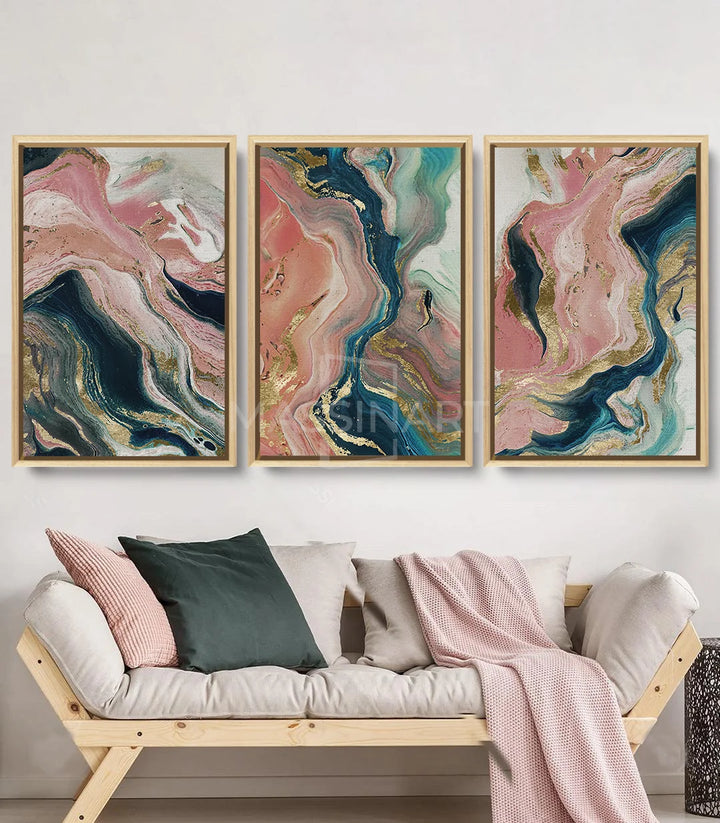 Tableau Stream panneau central détail marbre liquide Massinart