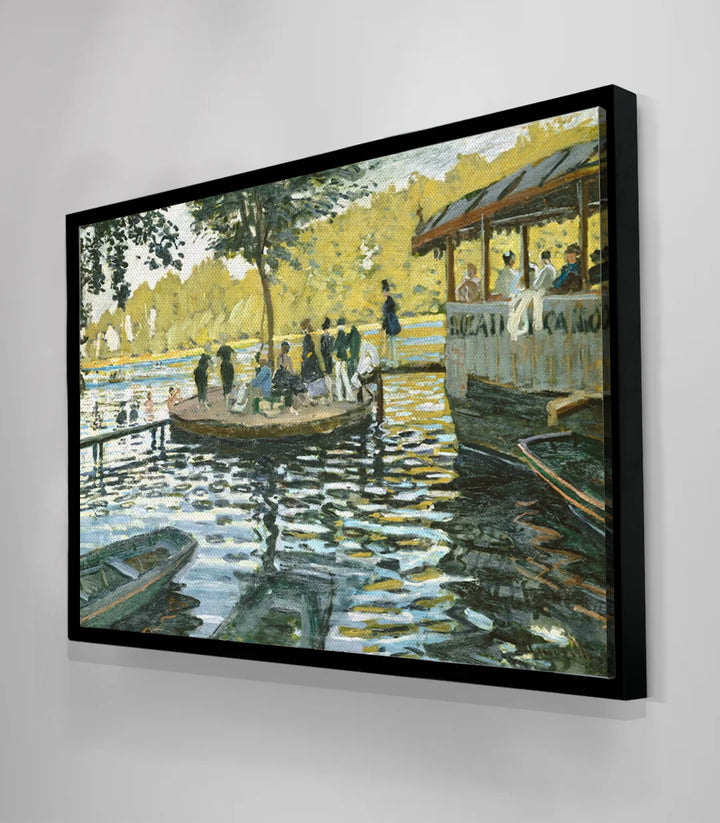 Tableau La Grenouillère Monet variante encadrement noir Massinart