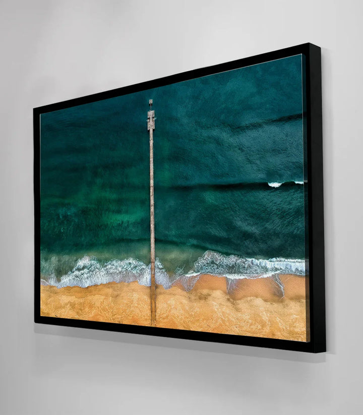 Ambiance salon contemporain tableau Ocean Path décoration paysage marin Massinart