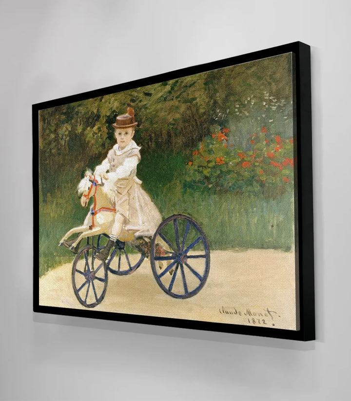 Tableau enfant tricycle détail couleurs vertes et rouges — Massinart