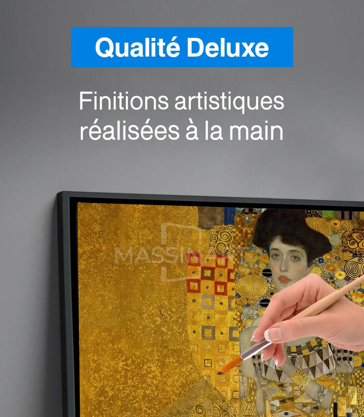 Tableau Portrait Adèle palette dorée art-nouveau Massinart