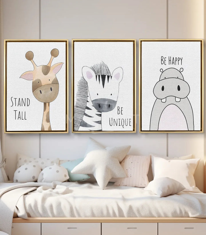 Tableau zèbre « Be Unique » gris noir blanc — Massinart