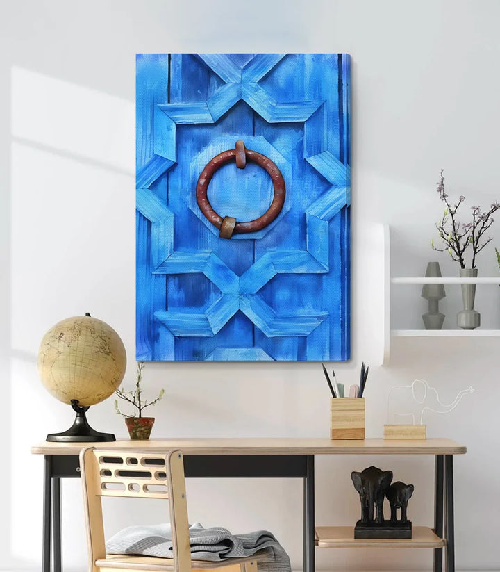 Tableau Blue Door décoration mur chambre - Massinart