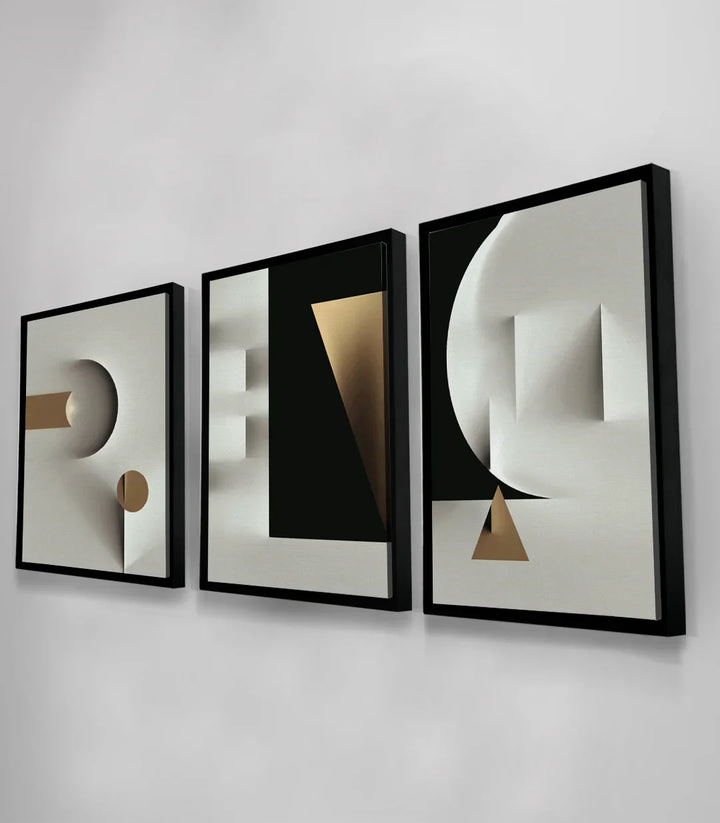 Tableaux géométriques salon — harmonie formes et couleurs Massinart