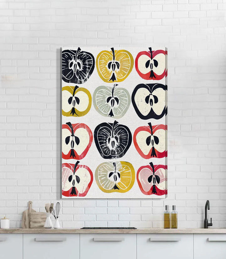 Tableau Apple Essence style pop-art fruits stylisés Massinart