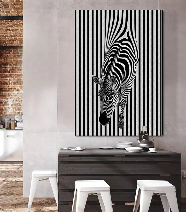 Tableau Lines of Nature en situation chambre minimalist Massinart