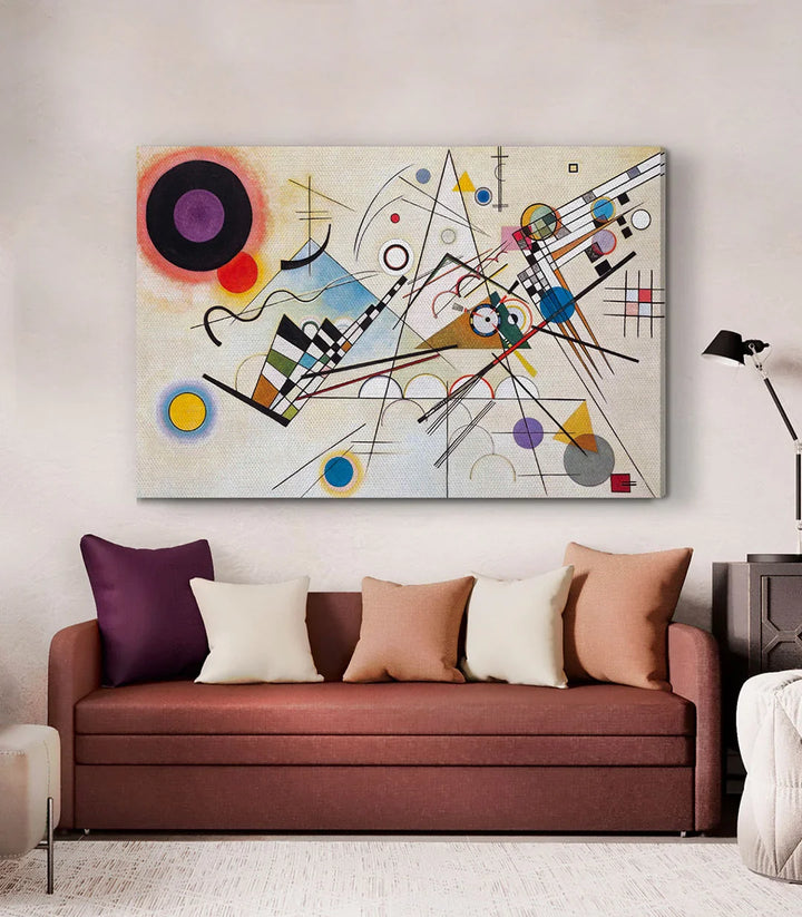 Tableau Composition VIII Massinart détail palette de couleurs abstraites