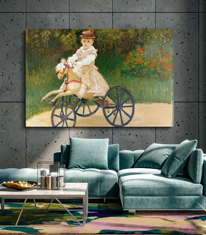 Tableau enfant tricycle, séjour moderne décoration murale — Massinart