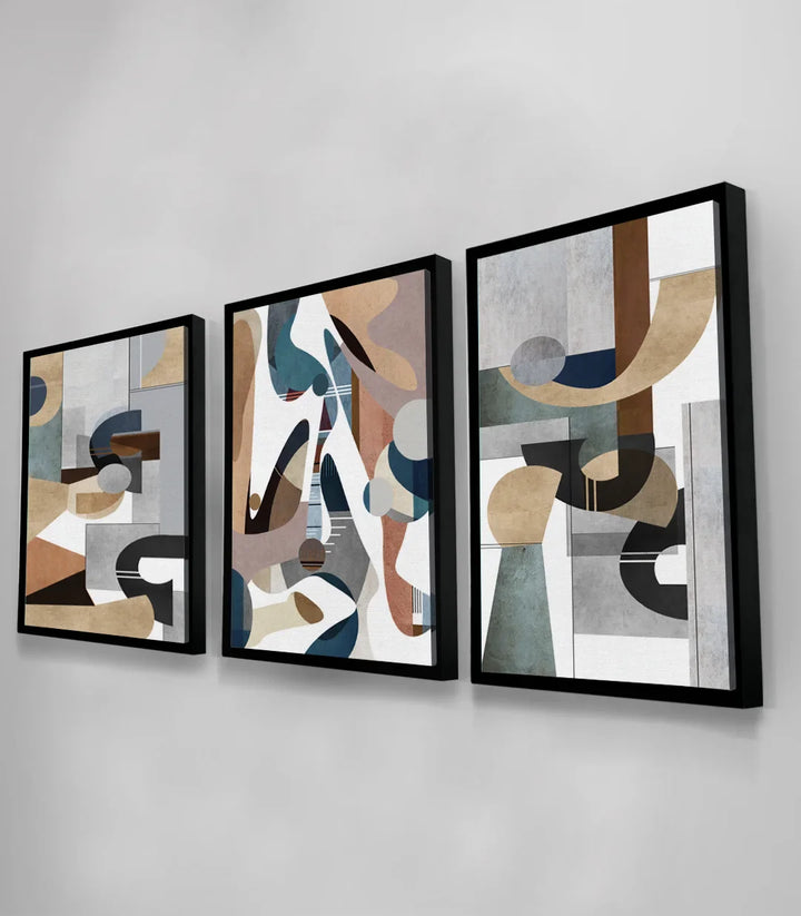 Tableau Eternity détail panneau central - formes organiques minimalistes Massinart