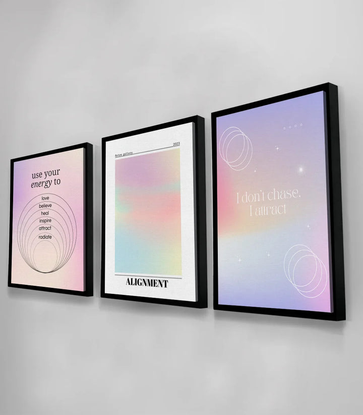 Tableau Attract triptyque détail — Géométrie sacrée cercles blanc Massinart