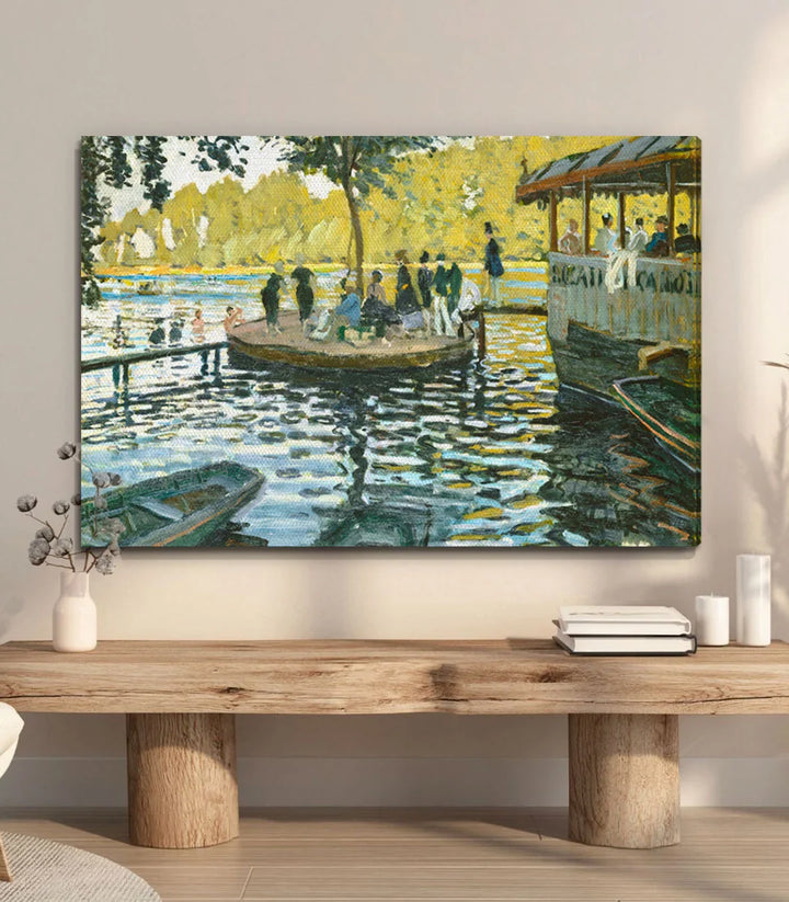 Tableau La Grenouillère Monet ambiance salon contemporain Massinart