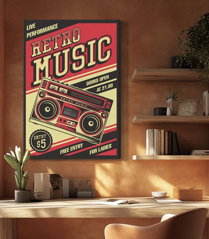 Tableau affiche rétro concert boombox décoration murale Massinart