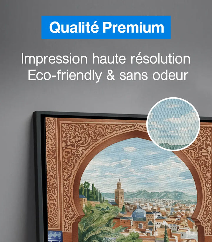 Tableau Médina couleurs palette bleu terracotta beige Massinart