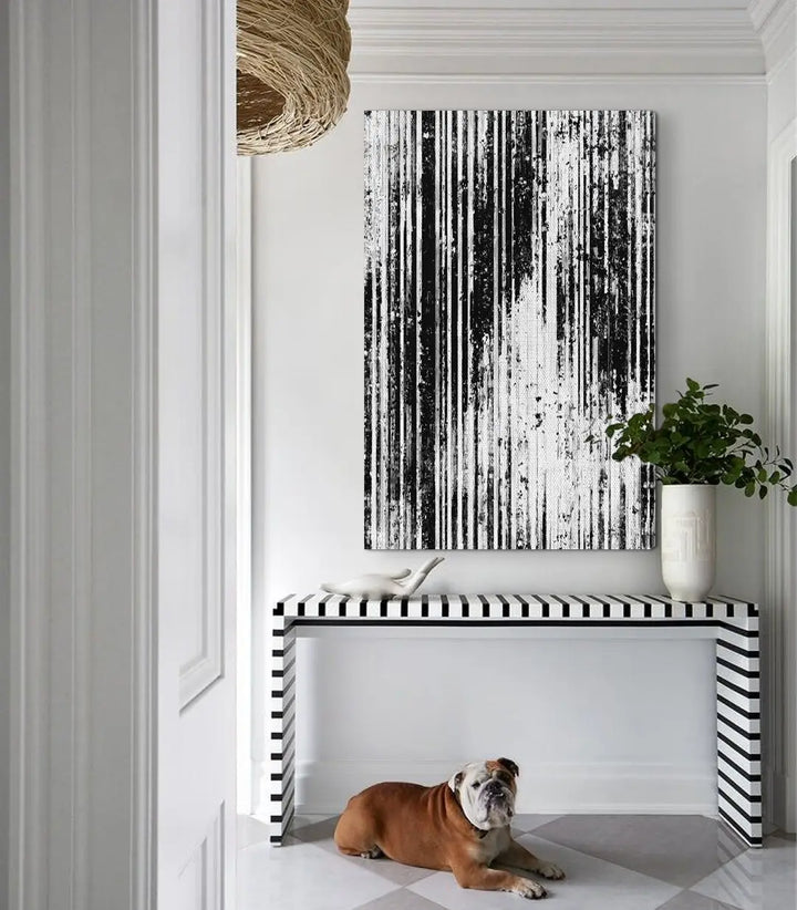 Tableau Cascading ambiance bureau contemporain noir et blanc Massinart