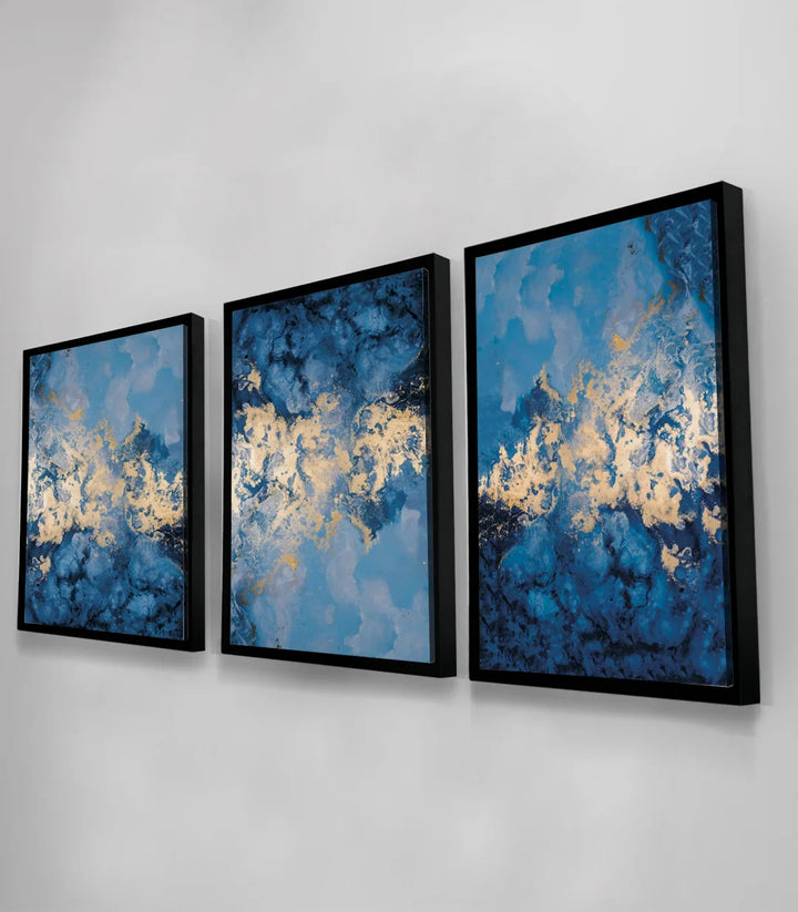 Tableau paysage forestier abstrait triptyque ambiance hôtel design — Massinart