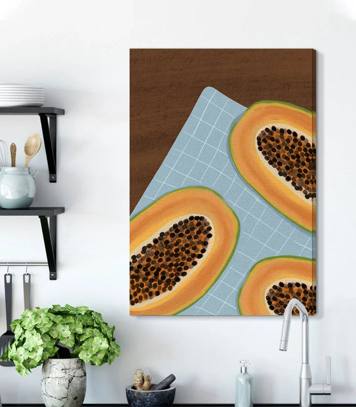 Tableau papaye en ambiance cuisine épurée — décoration intérieur Massinart
