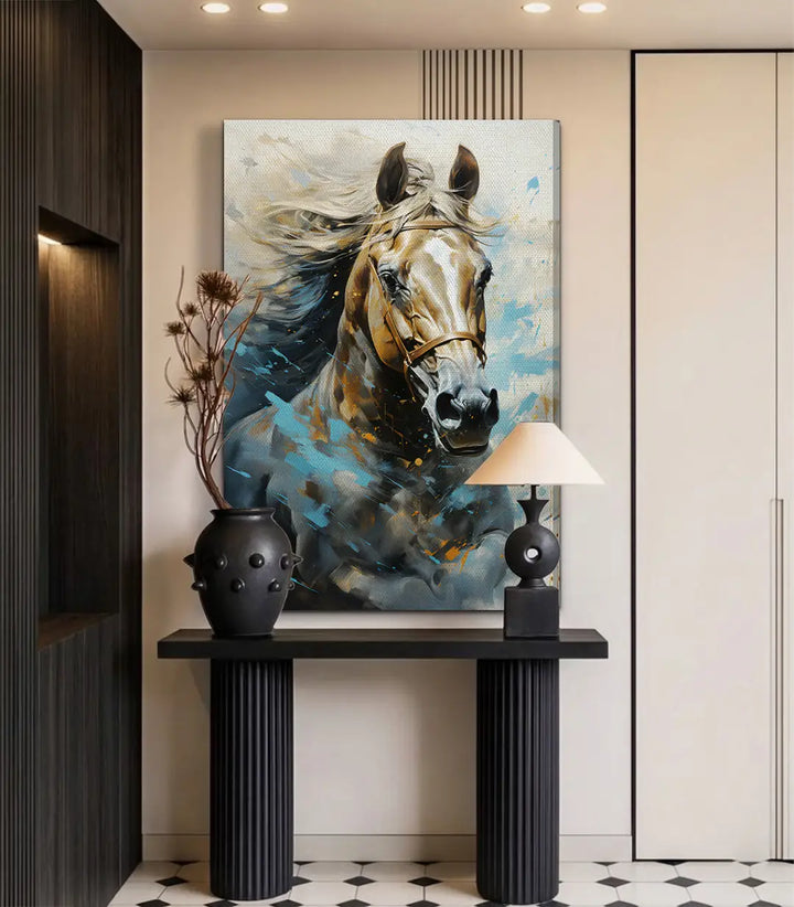 Tableau Cheval Sovereign en contexte décoration intérieure - Massinart