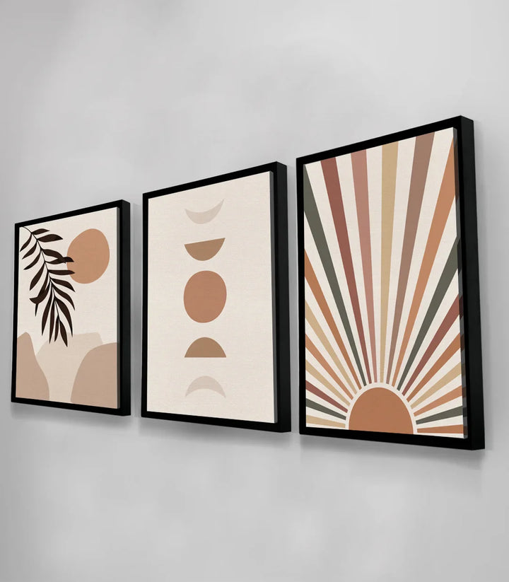 Mise en situation Solar Balance triptyque ambiance chambre à coucher zen beige Massinart