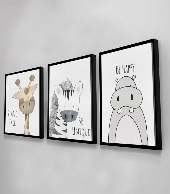 Triptyque « Be Unique » cadre noir chambre — Massinart