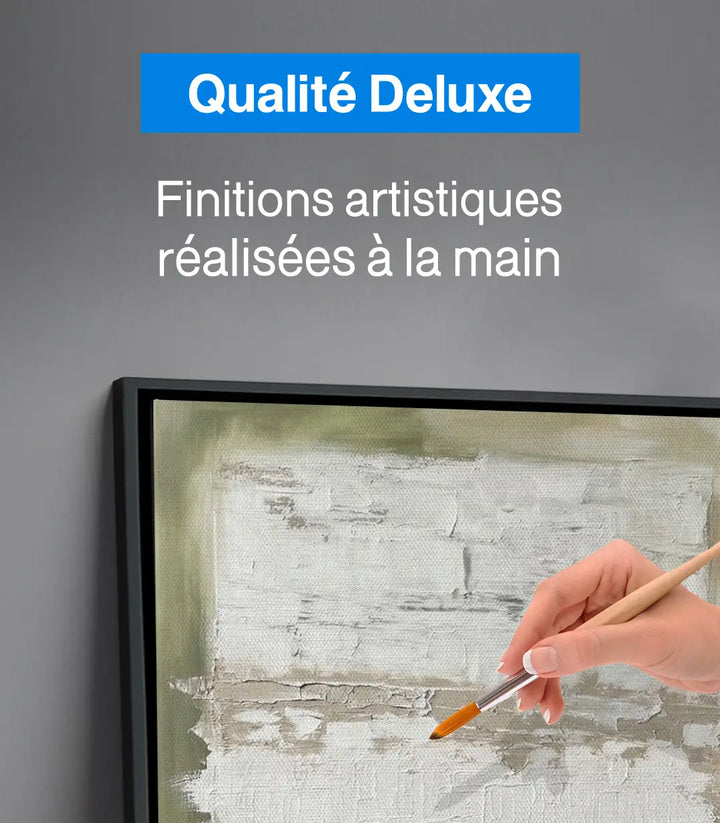 Tableau Doodle abstrait vert-sauge composition géométrique, Massinart