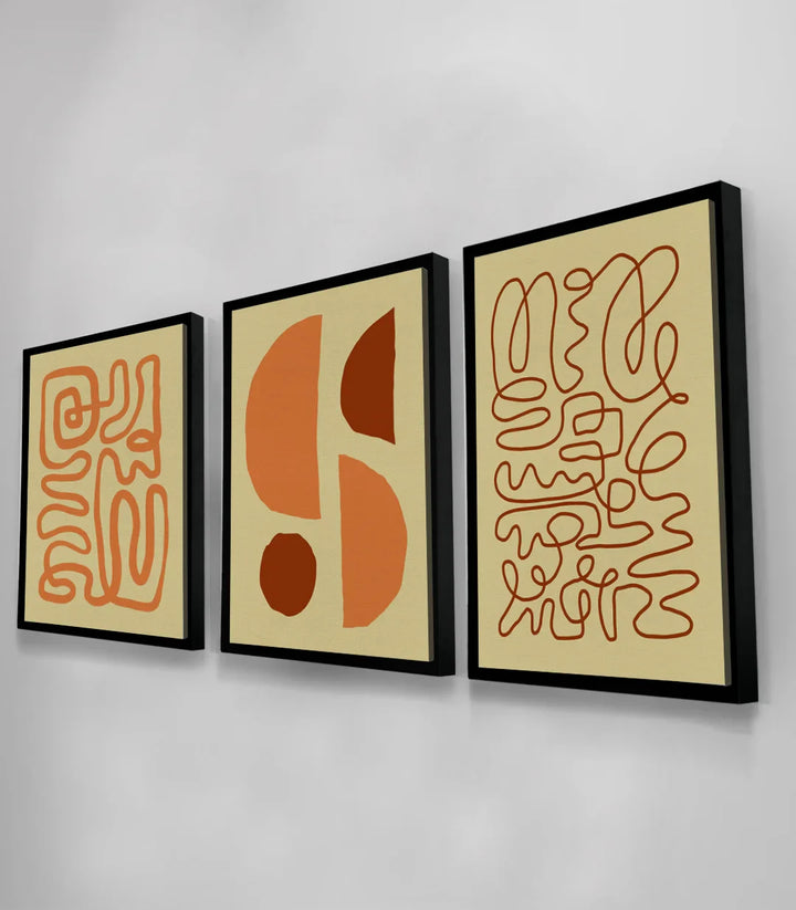 Mise en situation chambre Rustic Impressions tableau abstrait Massinart