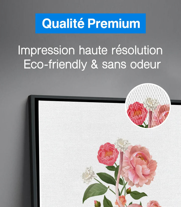 Détail poumon floral rose et blanc aquarelle Massinart