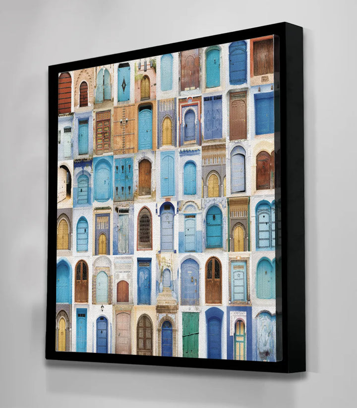 Tableau Moroccan Doors — décoration murale hôtel riad médina Massinart
