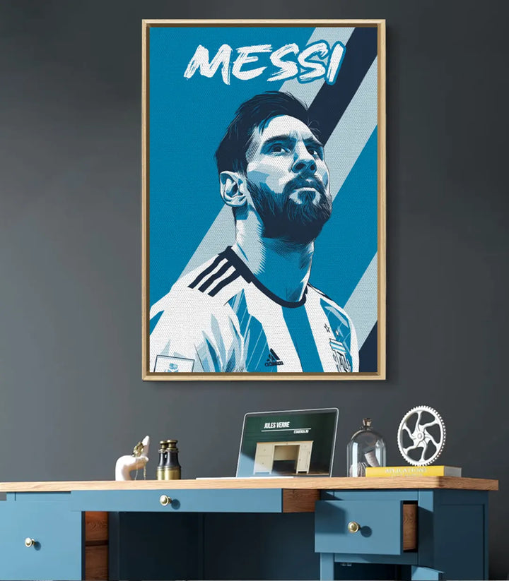 Tableau sport Messi affiche inspirante intérieur contemporain Massinart