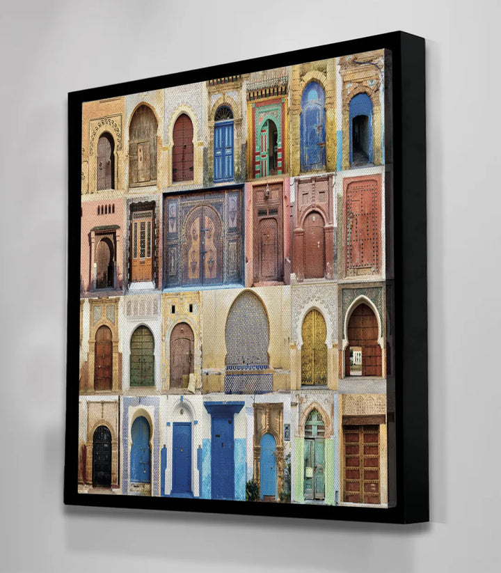 Détail arches marocaines ocre et terracotta, composition graphique — Massinart