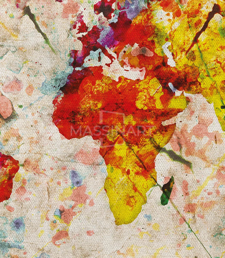 Tableau géographie artistique Massinart — palette multicolore