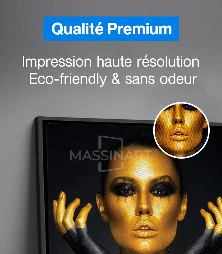 Tableau Fashion Glamour mise en situation séjour Massinart