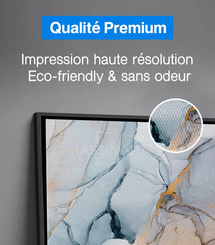 Tableau Ocean Marble palette minimaliste bleu glacier Massinart