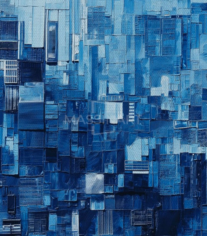 Tableau Blue Skyline Massinart — emballage livraison prêt à accrocher