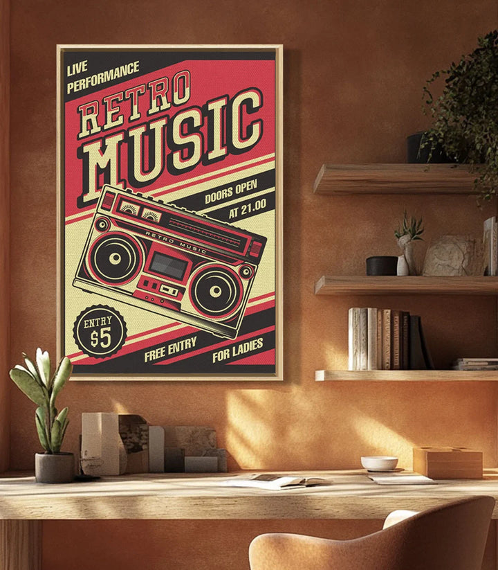 Décoration intérieur bureau affiche musique vintage Massinart