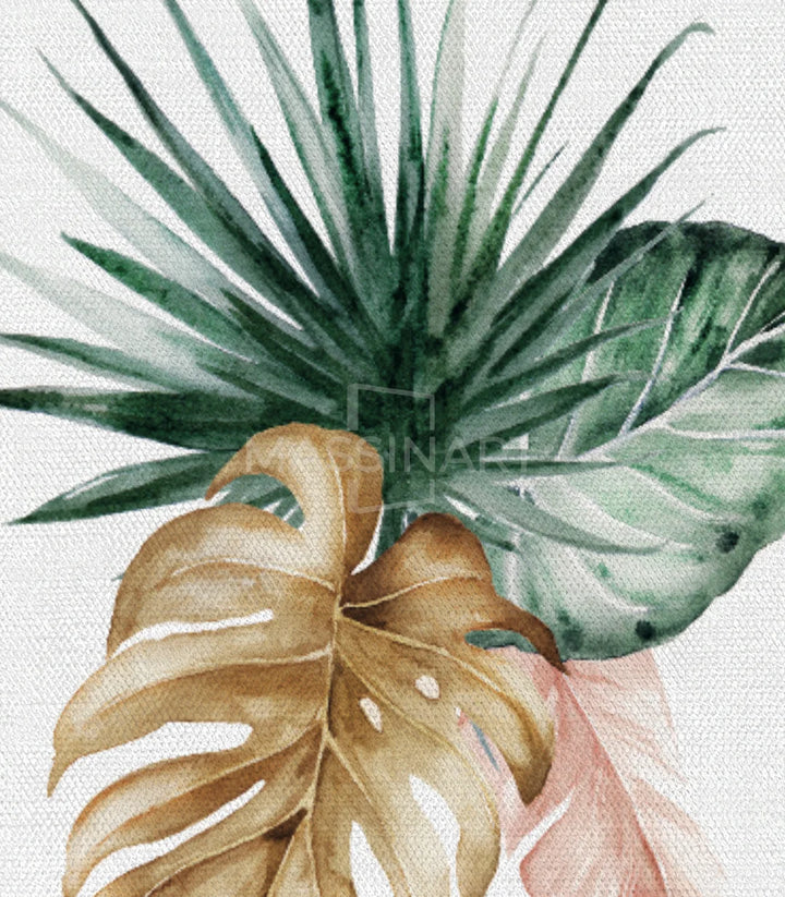 Tableau aquarelle plantes tropicales pièce lumineux Massinart