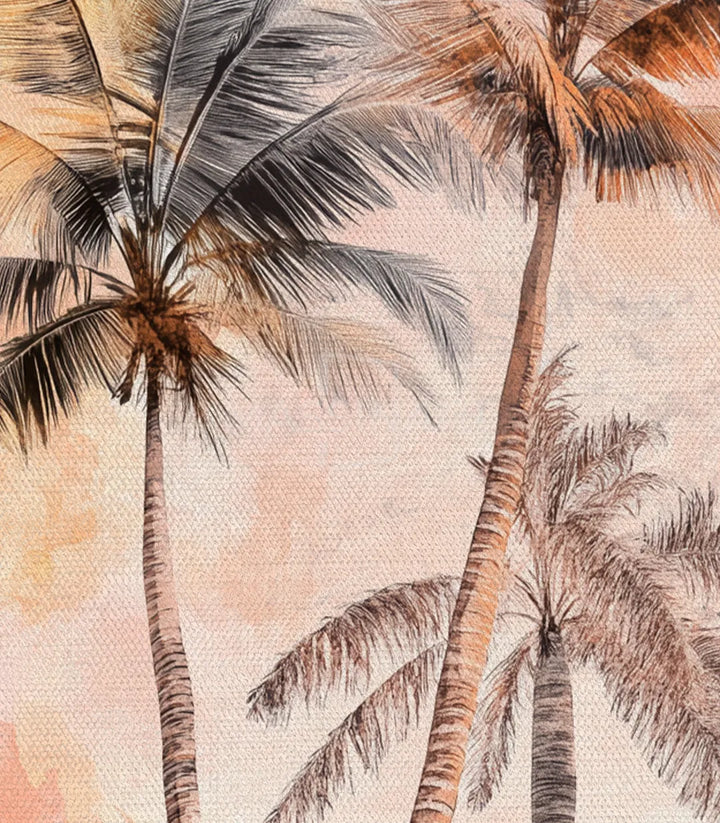Harmonie décorative Tableau Tripalm rose poudré beige Massinart