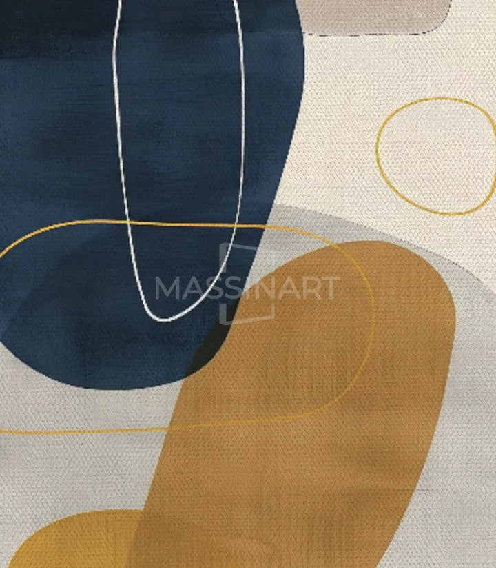 Tableau Sway diptyque abstrait minimaliste — mise en situation salon moderne avec canapé beige Massinart