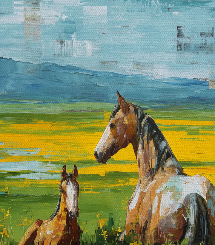 Tableau Resting Horses Massinart — emballage livraison prêt à accrocher