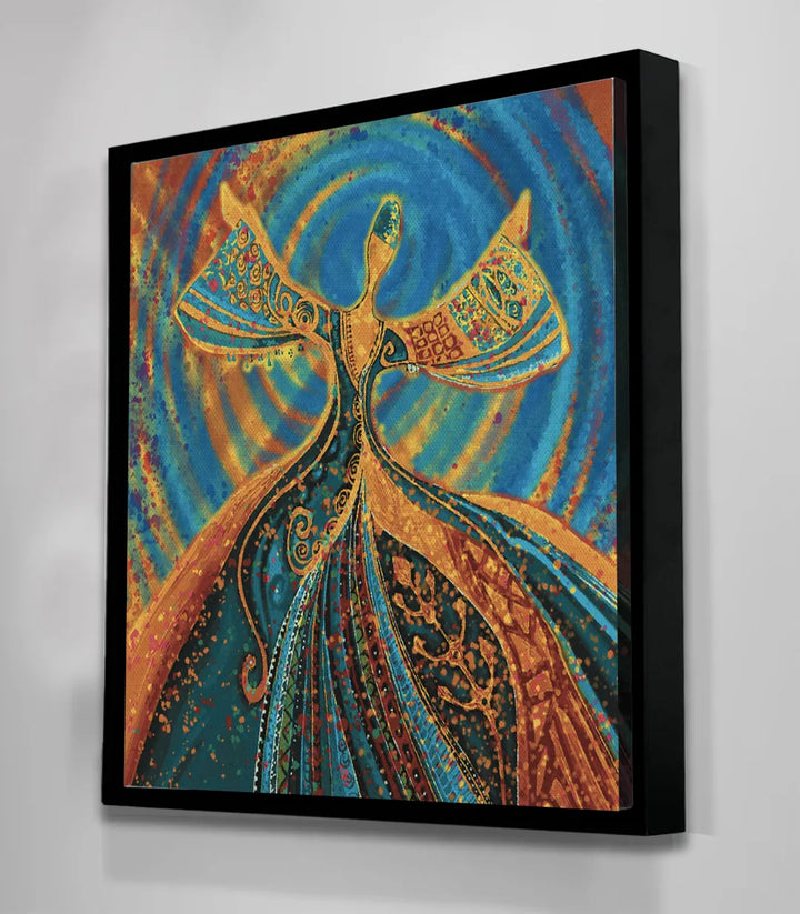 Tableau Derviche Tourneuse ambiance salon marocain avec décoration boho Massinart