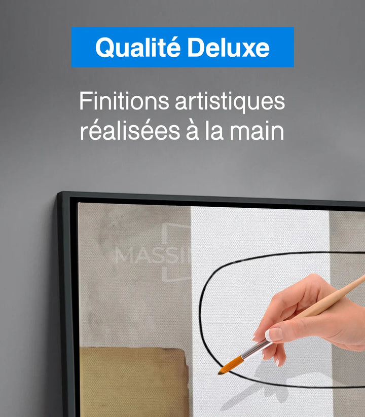 Tableau Quiétude triptyque — composition minimaliste géométrique en trois panneaux Massinart