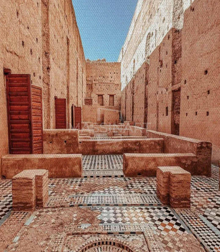 Mise en situation salon moderne — harmonies terracotta et blanc Massinart