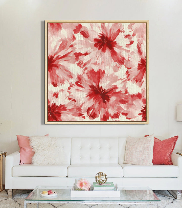 Tableau Velvet Bloom décoration intérieur canapé blanc Massinart